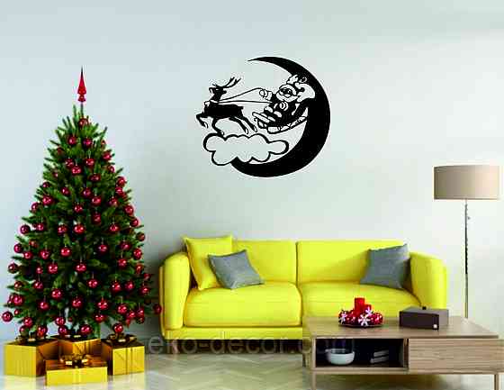 Декоративное настенное Панно «Новый год», Декор на стену 110*98 см, Чёрный Киев