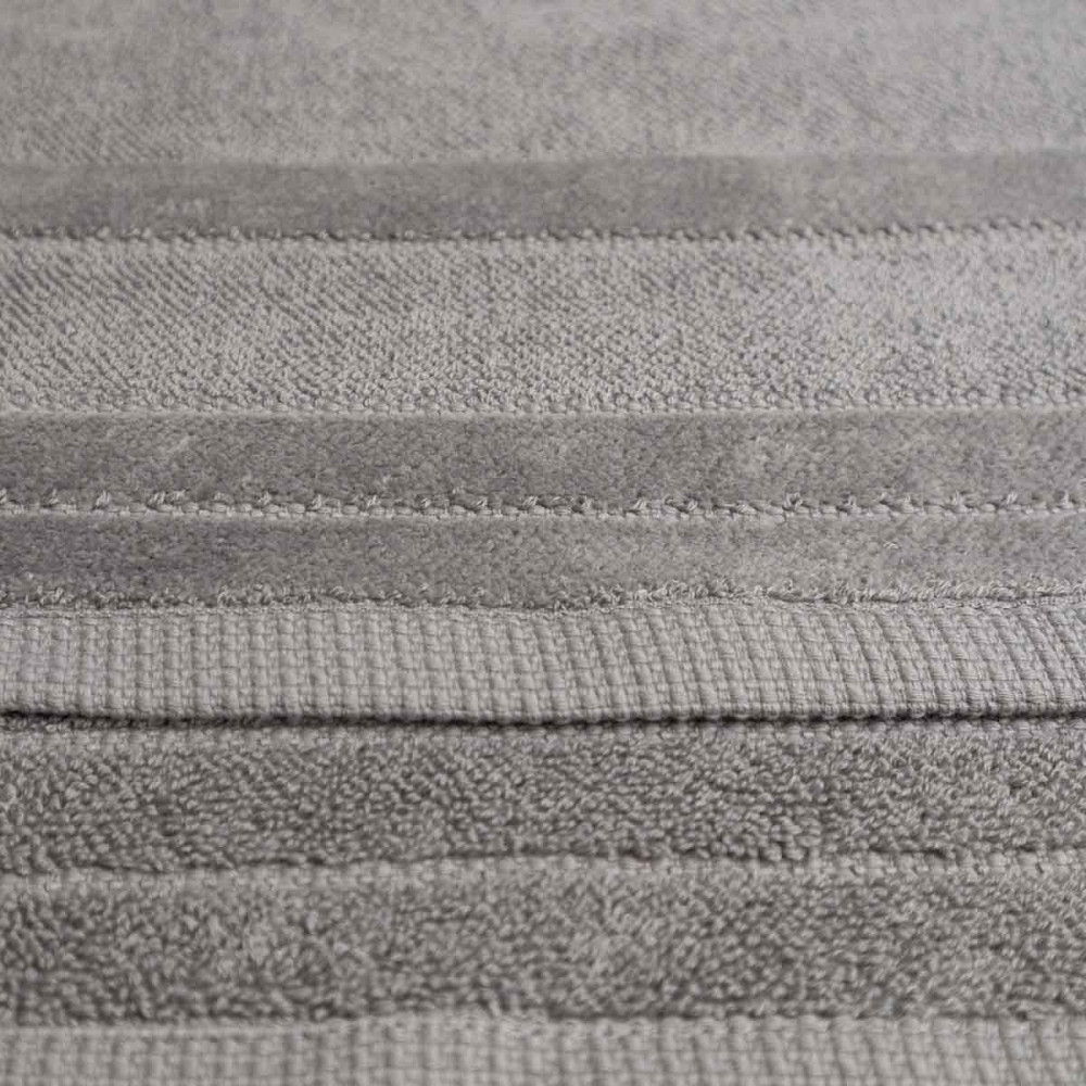 Полотенце банное махровое с велюровым бордюром GM Textile 100х150см 500г/м2 (Серый) Сумы - изображение 4