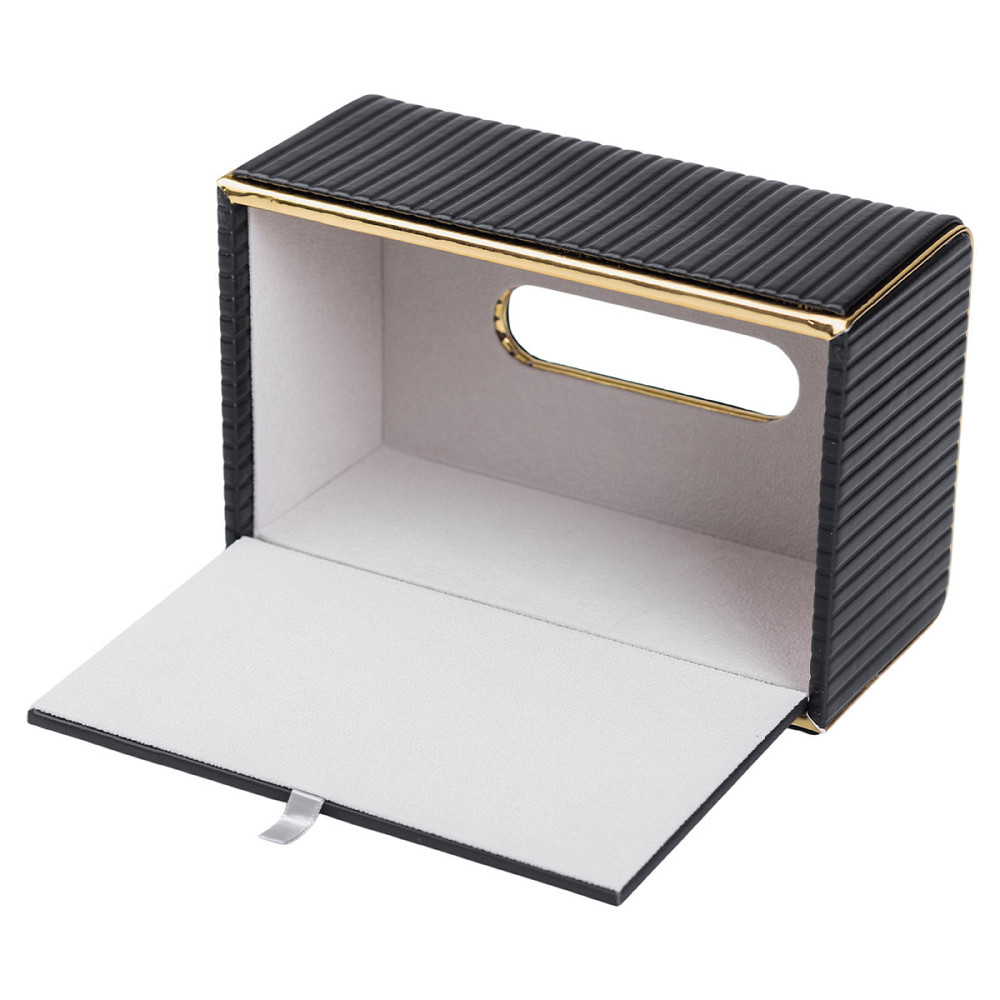 Yiwu Серветниця з еко шкіри 21.5х13х9 см органайзер для кафе і ресторанів Чорний HP-3-203B Коломия - фото 5