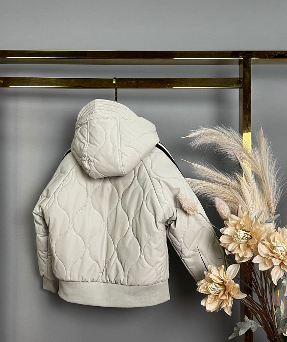 Демисезонная куртка бомбер для девочек с лампасами 116 Николаев - изображение 3