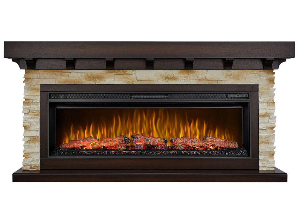 Каминокомплект ArtiFlame Ludwig AF50 махагон коричневый антик с обогревом и звуком горения огня Львов - изображение 2