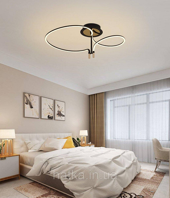 Світлодіодна стельова люстра LCD3167, Чорна Київ - фото 2