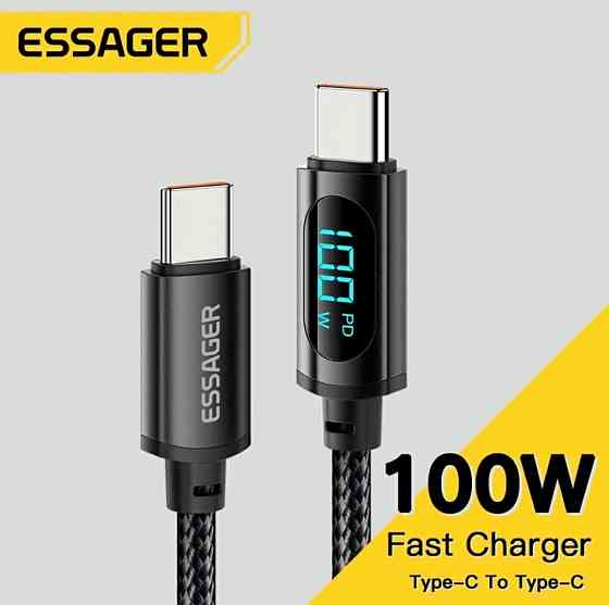 Essager 2m 100W Type C to Type C display cable кабель QC PD Киев