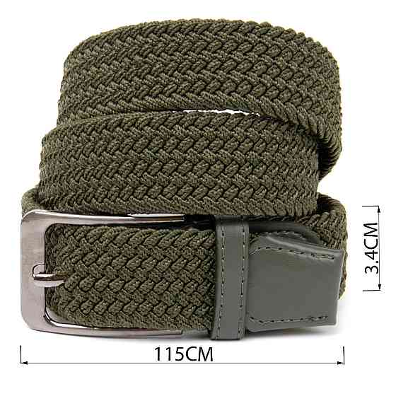 Текстильний чоловічий ремінь класика Vintage 20527 Оливковий Київ