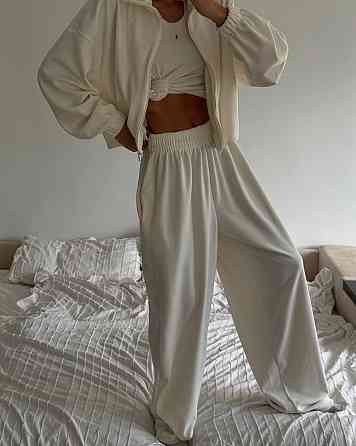 Женский теплый оверсайз костюм двойка: кофта и штаны турецкий полар флис Одесса