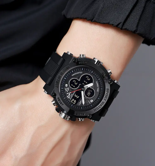 Часы мужские наручные спортивные Skmei 2065 (Черный с черным) Винница - изображение 6