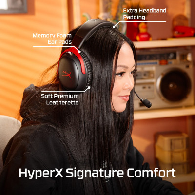 Наушники HyperX Cloud III S Wireless/USB-A/USB-C Black/Red (A59Z0AA) Винница - изображение 5