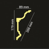 Потолочный плинтус 2м   GP-80  179х89 mm под натяжной потолок и подсветку Днепр - изображение 2