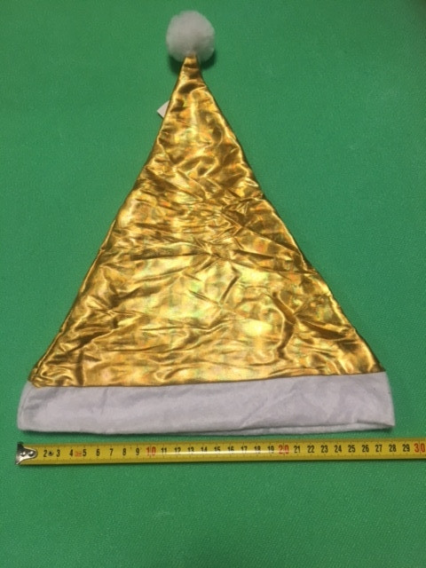 Новорічна шапка золота блискуча для дітей та дорослих, розмір по колу приблизно 56 см, текстиль Київ - фото 2