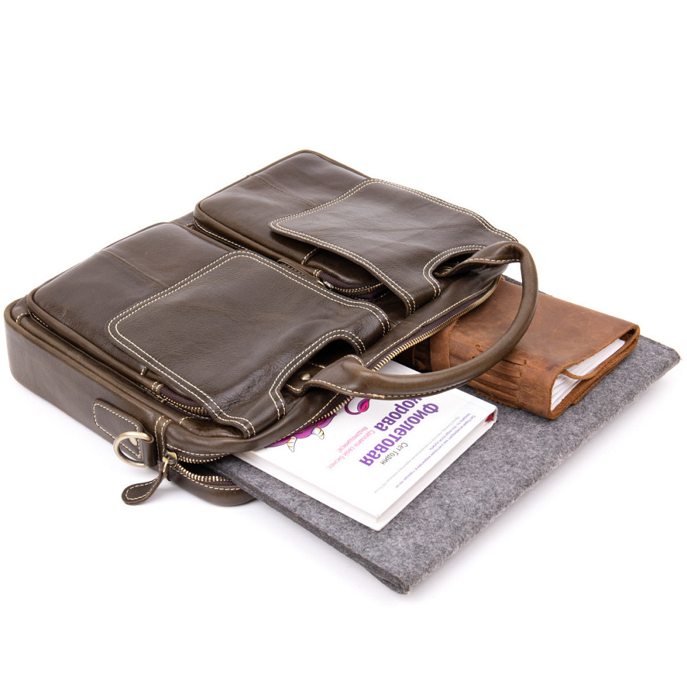 Ділова сумка Vintage 20443 Коричнева Київ - фото 5