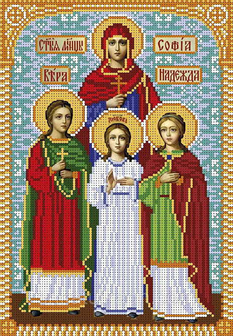 Схема для вишивки бісером Віра Надія Любов Днепр - изображение 1