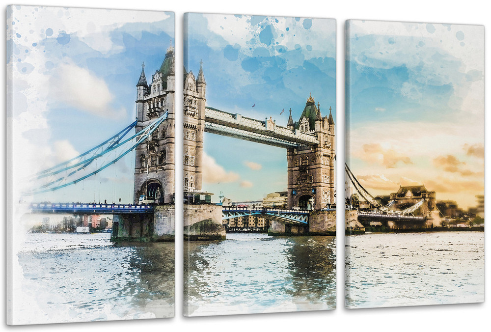 Модульная картина Лондон Мост (53x100см)  Аrt-194_3А 70x130 см Киев - изображение 1