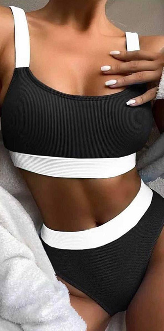 Купальник спортивный женский раздельный Черный M Харьков - изображение 1