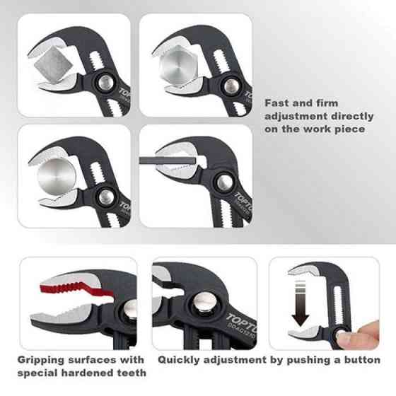 Пасатижі переставні TOPTUL 7" з кнопкою Pro-Series DDAG1207 Одеса