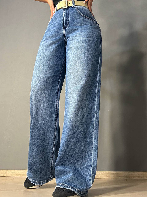Джинсы женские Vanver 2007 палаццо широкие с поясом синие, синий, 30, 30, 82 см, 113 см Киев - изображение 12