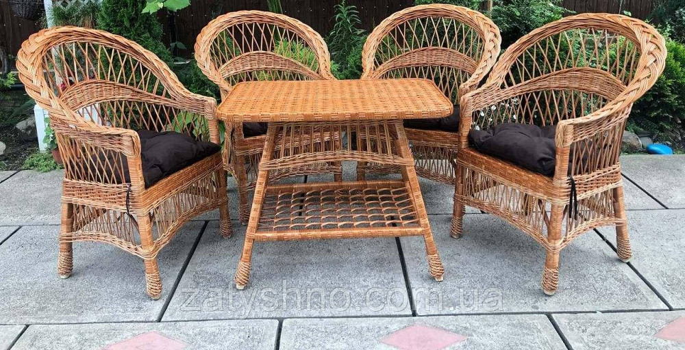 Комплект плетеной мебели 4  кресла и стол Киев - изображение 4