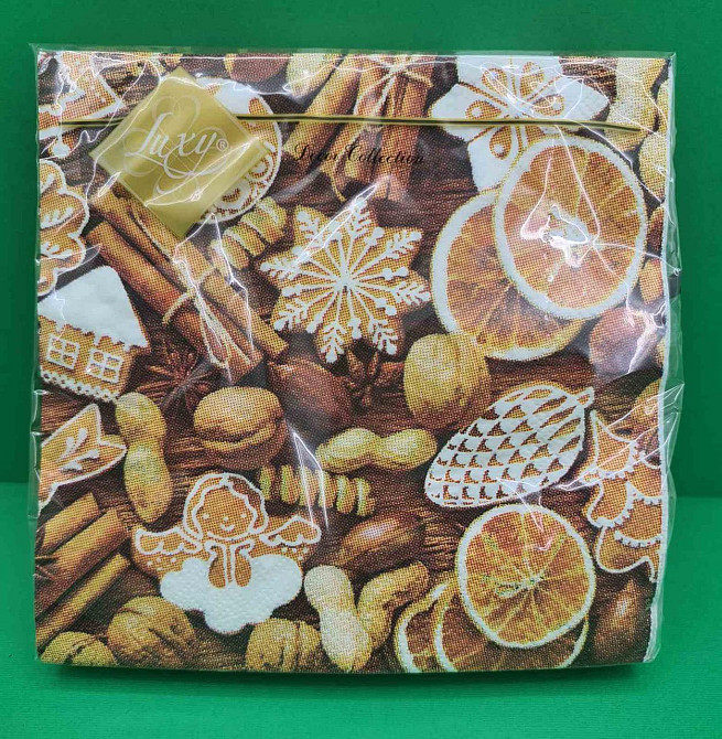 Новогодняя бумажная салфетка (ЗЗхЗЗ, 20шт) LuxyНГ Новогодние сладости (1 пачка) Харьков - изображение 1