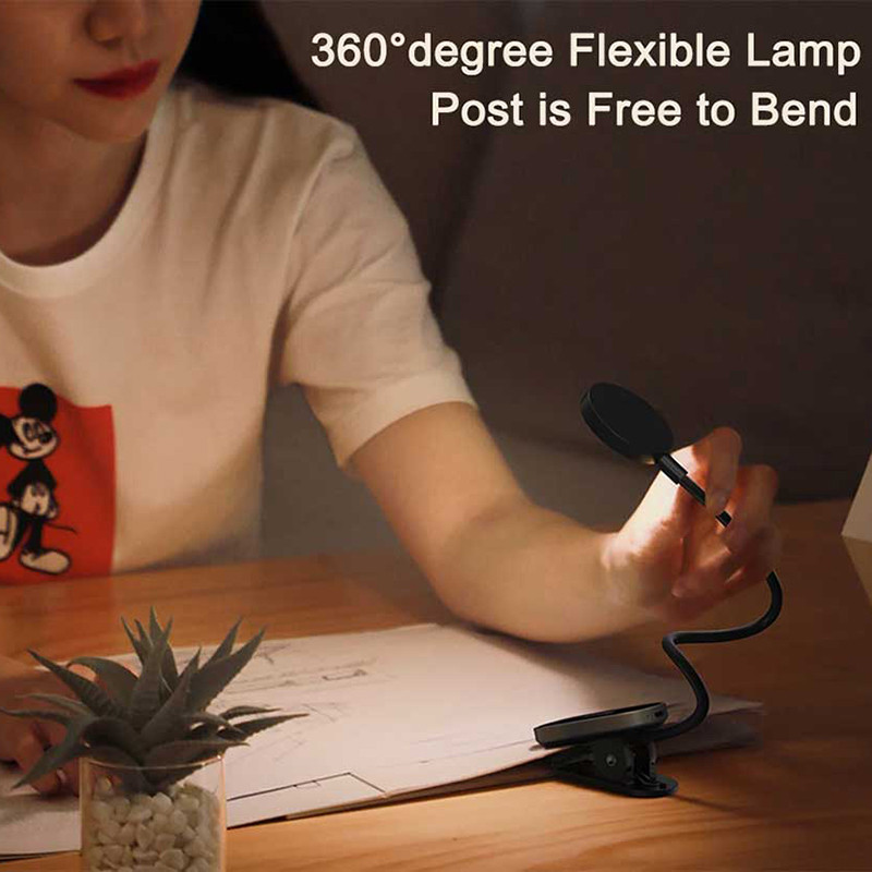 Універсальна акумуляторна LED лампа на кліпсі Baseus Comfort Reading Mini Clip Lamp DGRAD-0G (Темно-сіра) Николаев - изображение 7