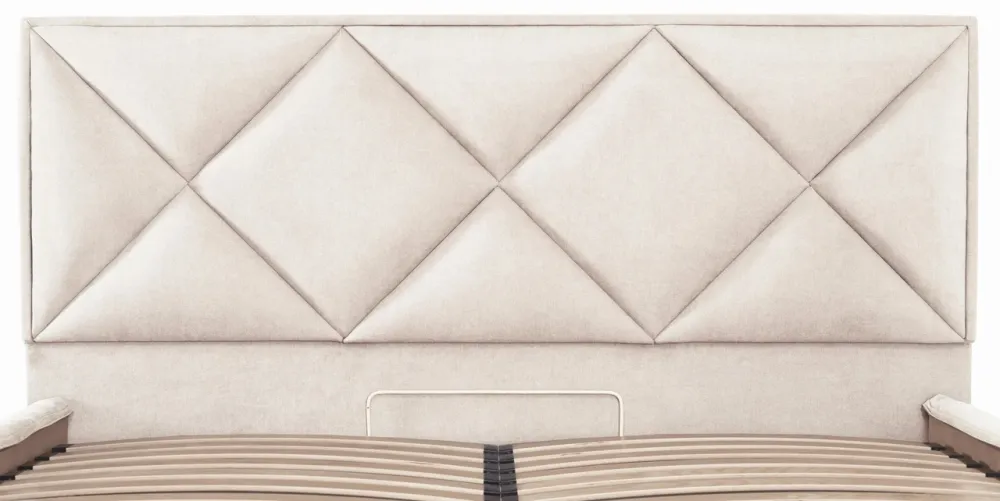 Ліжко Двоспальне Leeds Comfort 160 х 200 см Місті Milk З підйомним механізмом та нішою для білизни Бежевий Київ - фото 5