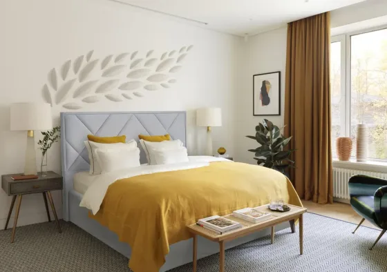 Кровать Двуспальная Dracar Premium 180 х 190 см Simple С дополнительной металлической цельносварной рамой Голубой Киев