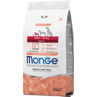 Сухой корм для собак Monge Dog Mini Adult лосось, рис 2.5 кг (8009470011570) Винница - изображение 1
