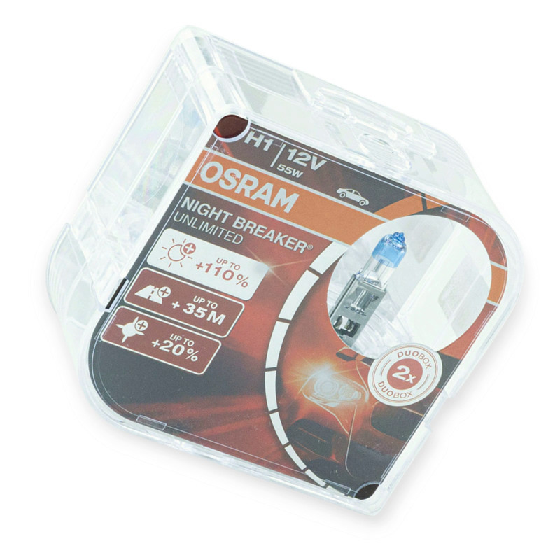 Автолампа 12V 55W Night Breaker Unlimited 110% (2шт) H1 Мукачево - фото 1