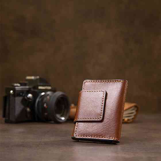 Шкіряна візитниця Коричневий (GRANDE PELLE) Київ