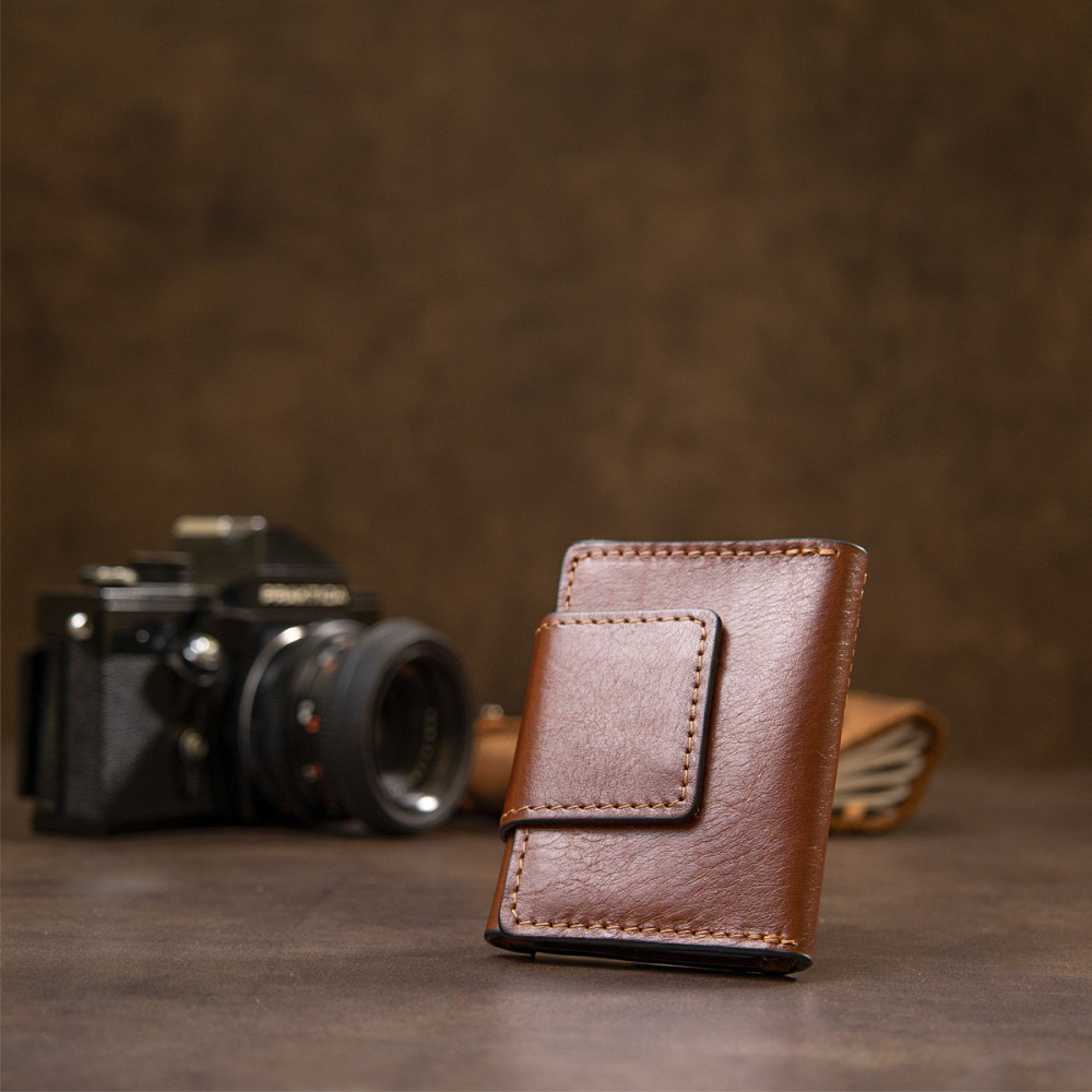 Шкіряна візитниця Коричневий (GRANDE PELLE) Київ - фото 3