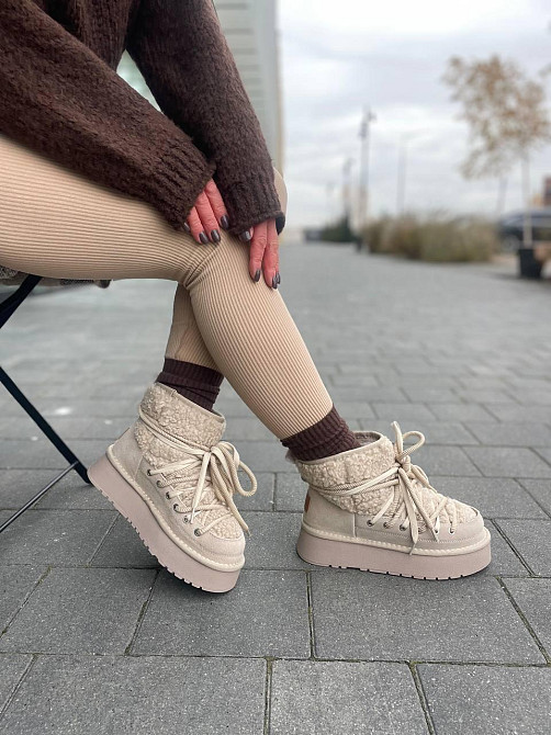 Hengji Угги жіночі HENGJI T39-3 бежеві (зима, замша натуральна) (5677) 37 Коломыя - изображение 4