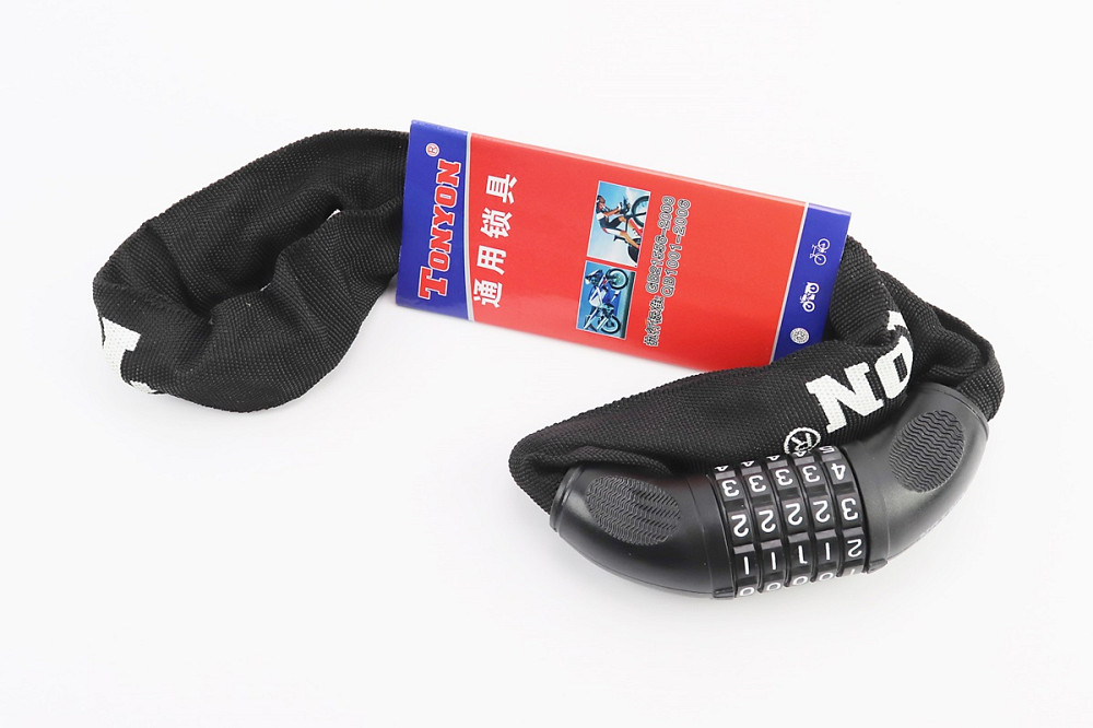 Замок протиугінний ланцюговий 900х6мм з 5-ти значним кодом, чорний TY732 Київ - фото 1