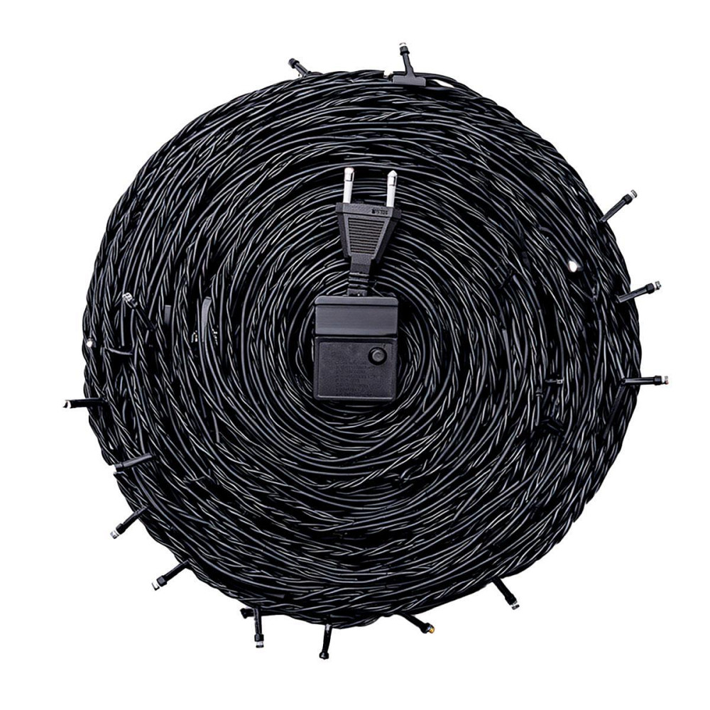 Новорічна гірлянда кімнатна нитка 22 м 220 LED чорний провід Білий W220LED22MBW Київ - фото 8