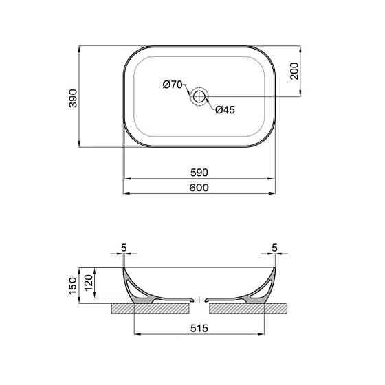 Раковина-чаша Qtap Robin 600x390x150 White QT13112143PW Київ