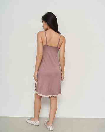 Женская вискозная сорочка - с кружевом Светло-коричневый Nicoletta 81414 Киев