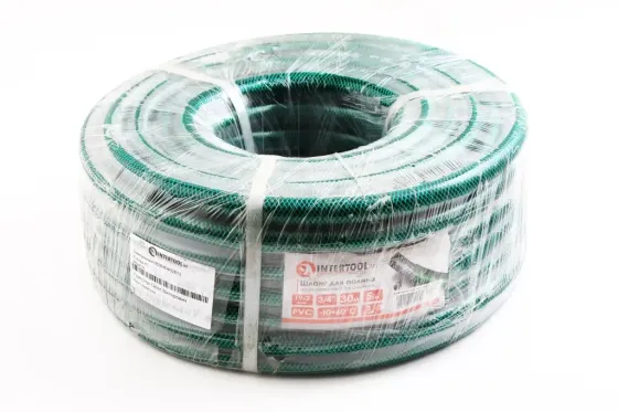 Шланг для води 3/4 3-х шарний 30м армований зелений Intertool Вінниця