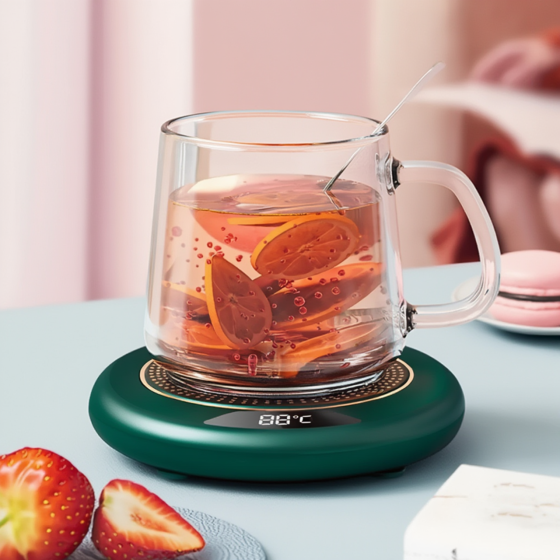 Підставка з підігрівом для напоїв, термонагрівач для чашки 20 Вт з USB-дротом і індикатором температури, зелений Кам'янець-Подільський