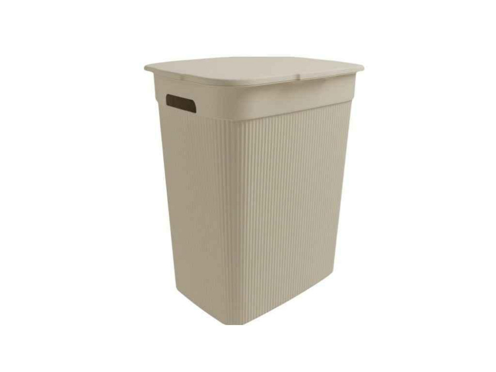 Корзина для белья 40л кремовая с крышкой из/руко. ТМ ELIF PLASTIK Киев - изображение 1
