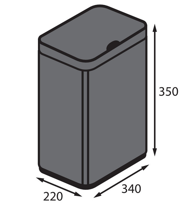 Відро для сміття сенсорне прямокутне Koer TC-020212-07 12 л колір графіт нерж. сталь антипалец (KR5585) Чернівці - фото 9
