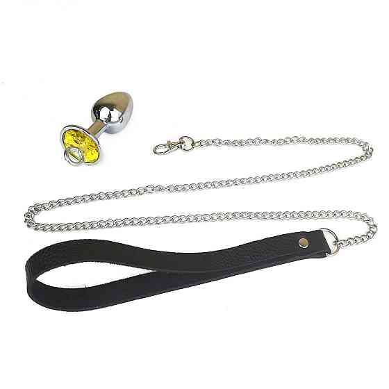 Металева анальна пробка Art of Sex Metal Anal Plug with Leash size L з повідцем Sex Aura Київ