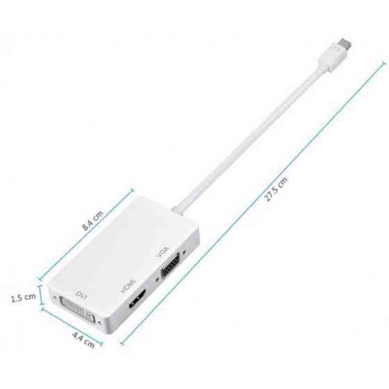 Перехідник mini DisplayPort M --> HDMI/VGA/DVI (24+5), FHD 1080p (S0713) Киев
