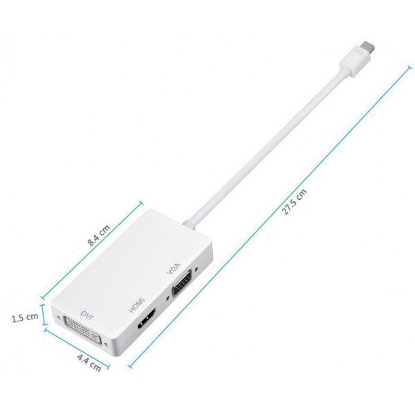 Перехідник mini DisplayPort M --> HDMI/VGA/DVI (24+5), FHD 1080p (S0713) Киев - изображение 2