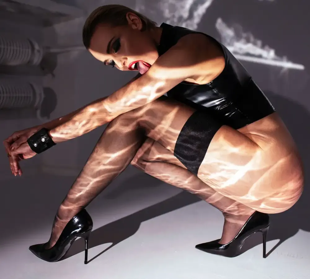 Топ Noir Handmade F324 Glam wetlook top with vinyl corset - S Львів - фото 4