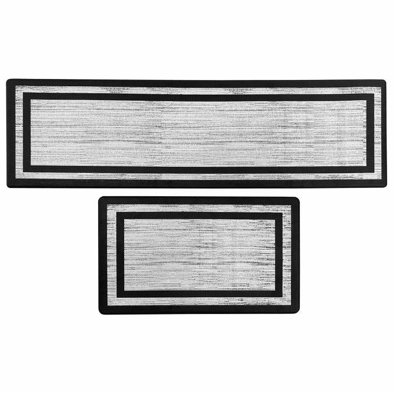 Килимки набір Lovely Svi 2 шт: 44x74 x1 см та 44 x150 x1см Чорна окантовка - для кухні, офісу, дому, пральні Київ - фото 1