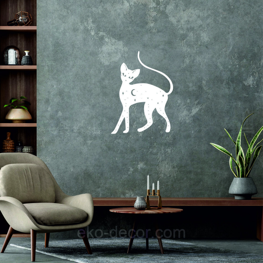 Декоративное настенное 3D Панно «Кот» Декор на стену с объемом 90*67 см, Белый Киев - изображение 7