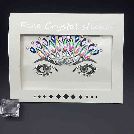 Наклейки камінці на обличчя блискучі one size різнобарвний Київ
