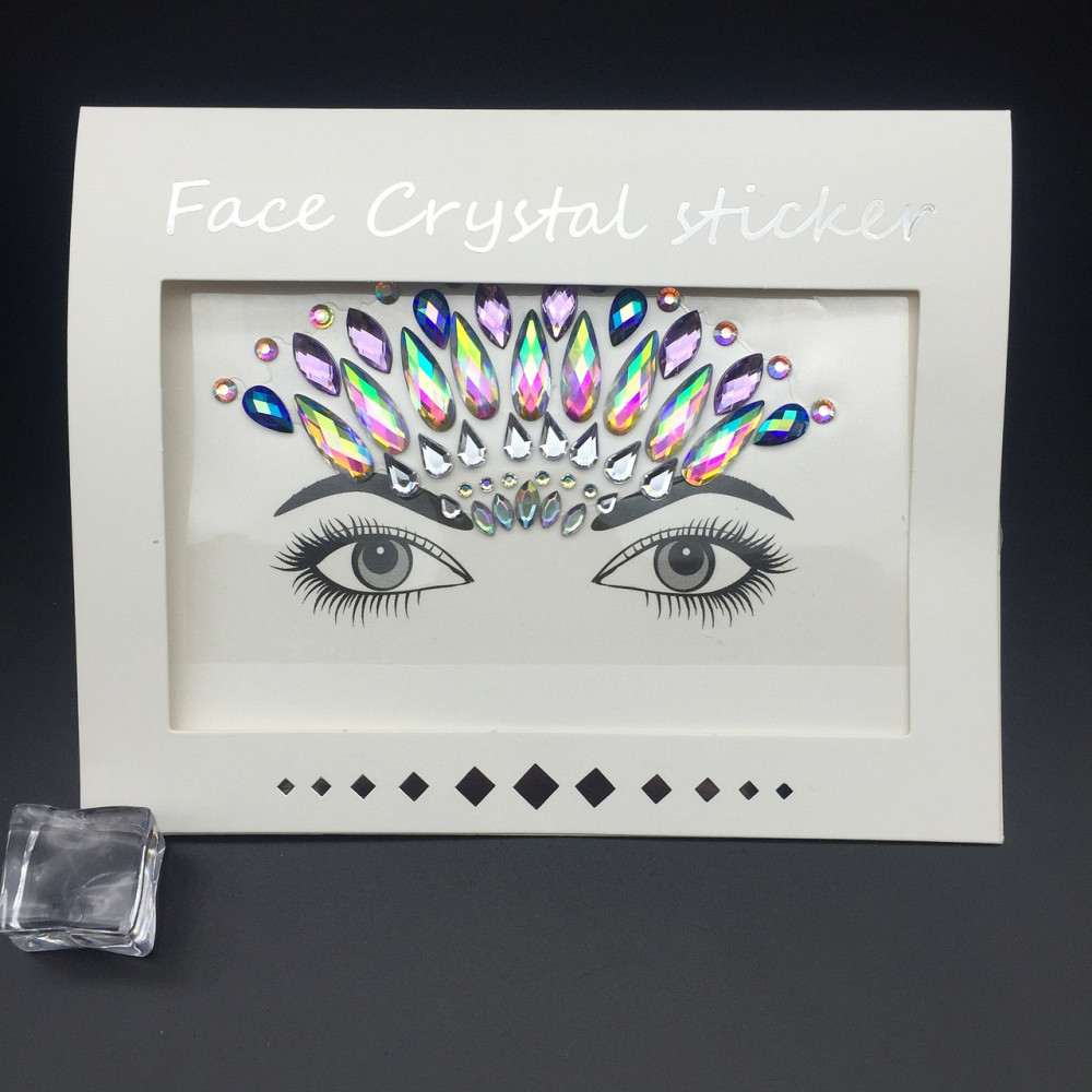 Наклейки камінці на обличчя блискучі one size різнобарвний Київ - фото 2