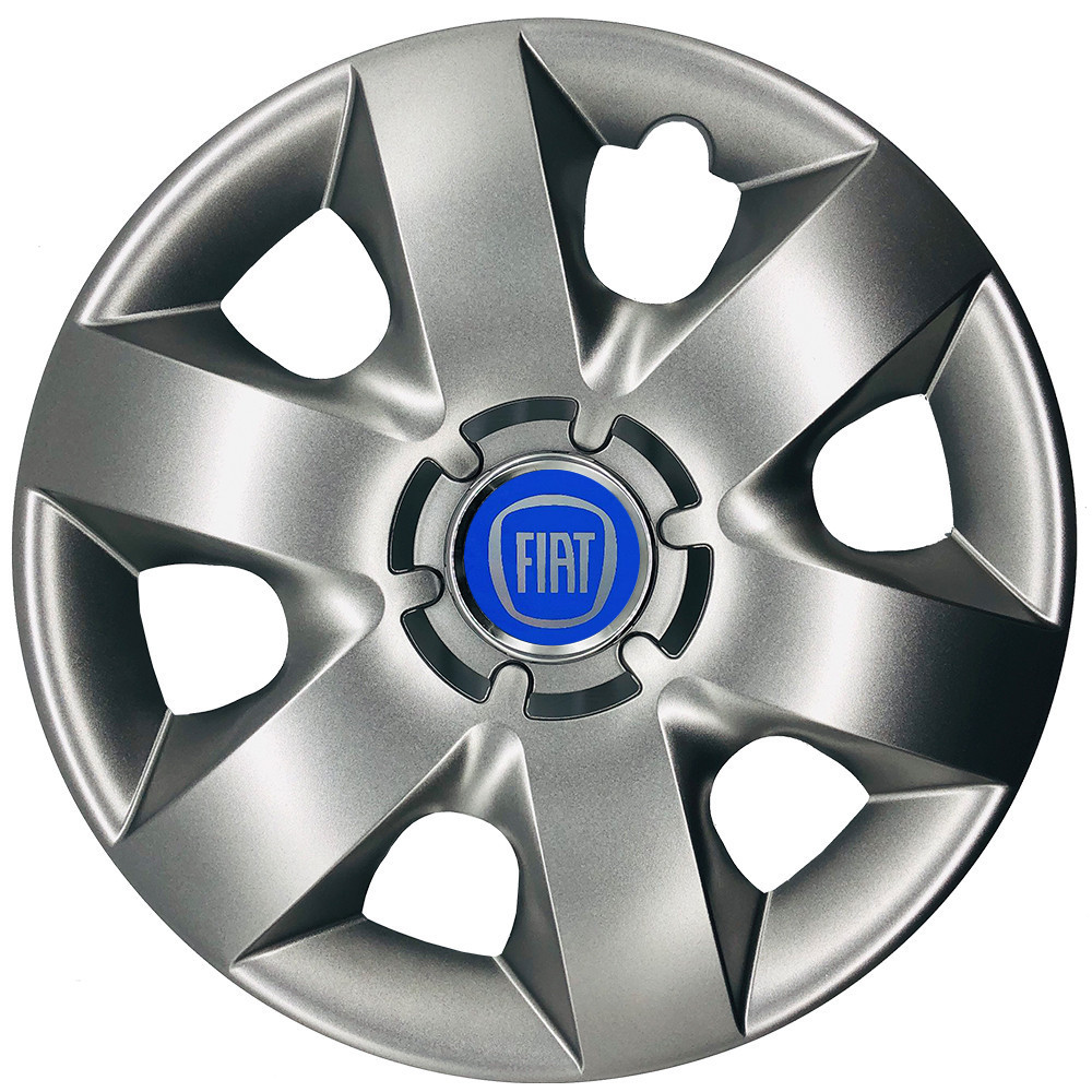 Автомобільні модельні ковпаки R15 Fiat (синій) 310 4шт, SJS, сріблясті Вінниця - фото 1