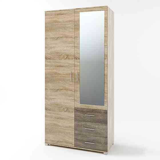 Шафа пряма з дзеркалом та ящиками Еверест Бриз ШП-4 сонома + трюфель (DTM-2480) Львів