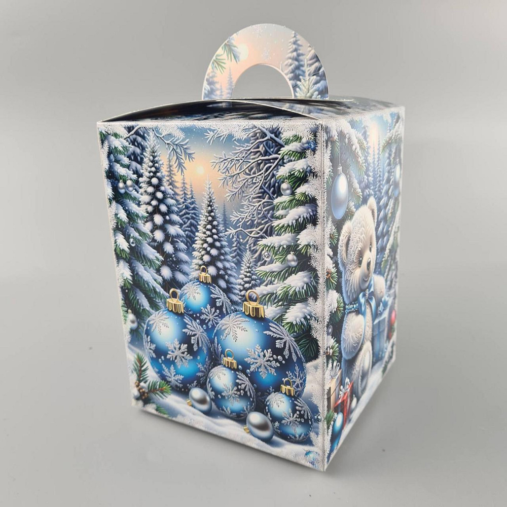 Новорічна подарункова картонна упаковка для цукерок (700 грм) No220 "Прозденний ліс" (1 шт.) Харків - фото 2