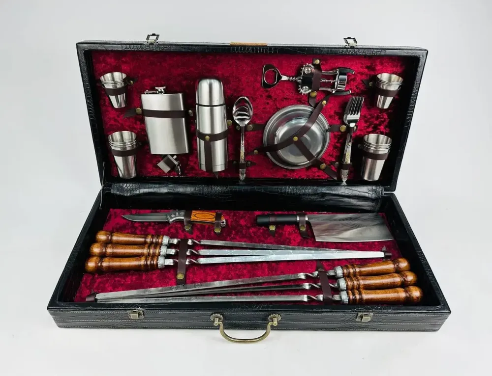 Набори шампурів, Набір шампурів у шкіряному кейсі "VIP 4" Шампури, вертіла Тернопіль - фото 4