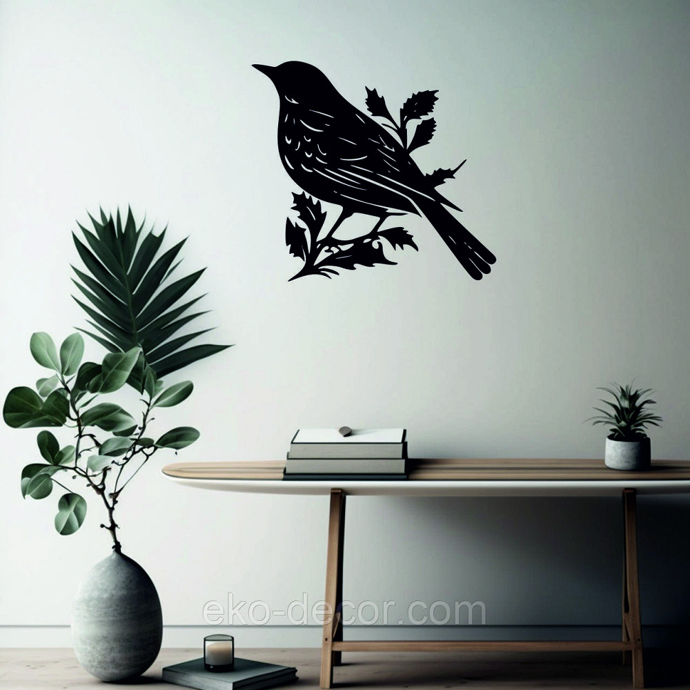 Декоративное настенное Панно «Птица», Декор на стену 90*81 см., Черный Киев - изображение 1